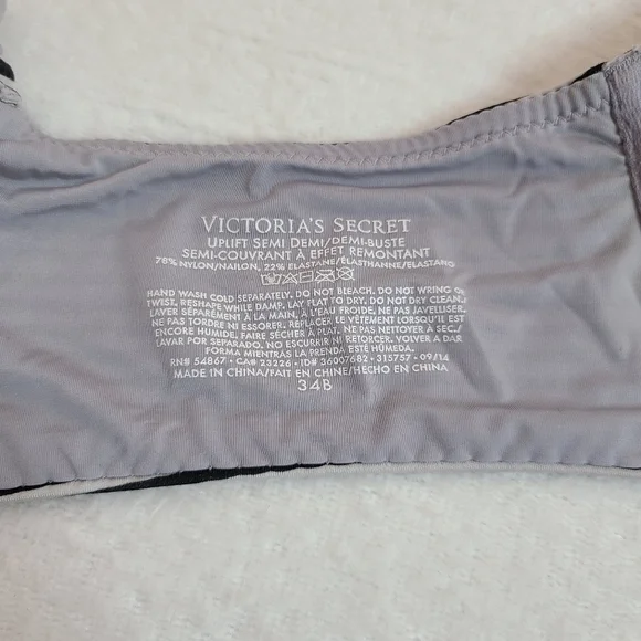 Y2K Victoria's Secret Satin Uplift Semi Demi Underwire Bra Size 34B - Picture 6 of 6